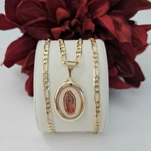 Lady of Guadalupe Colored Image Necklace